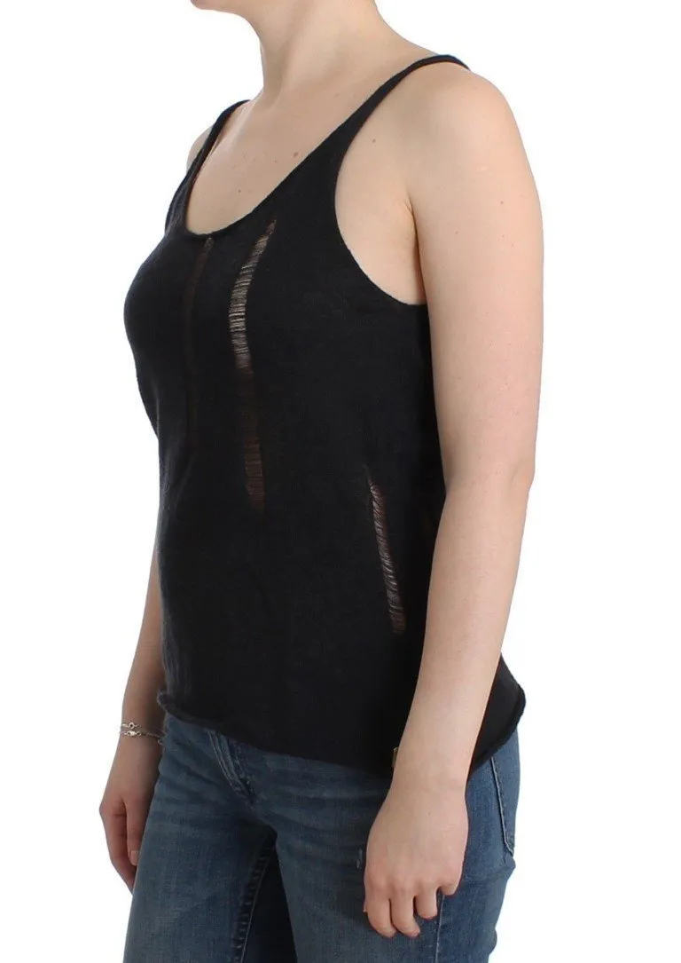 Black knitted tank top