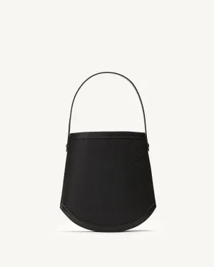 Bucket in Black Mixed Leathers