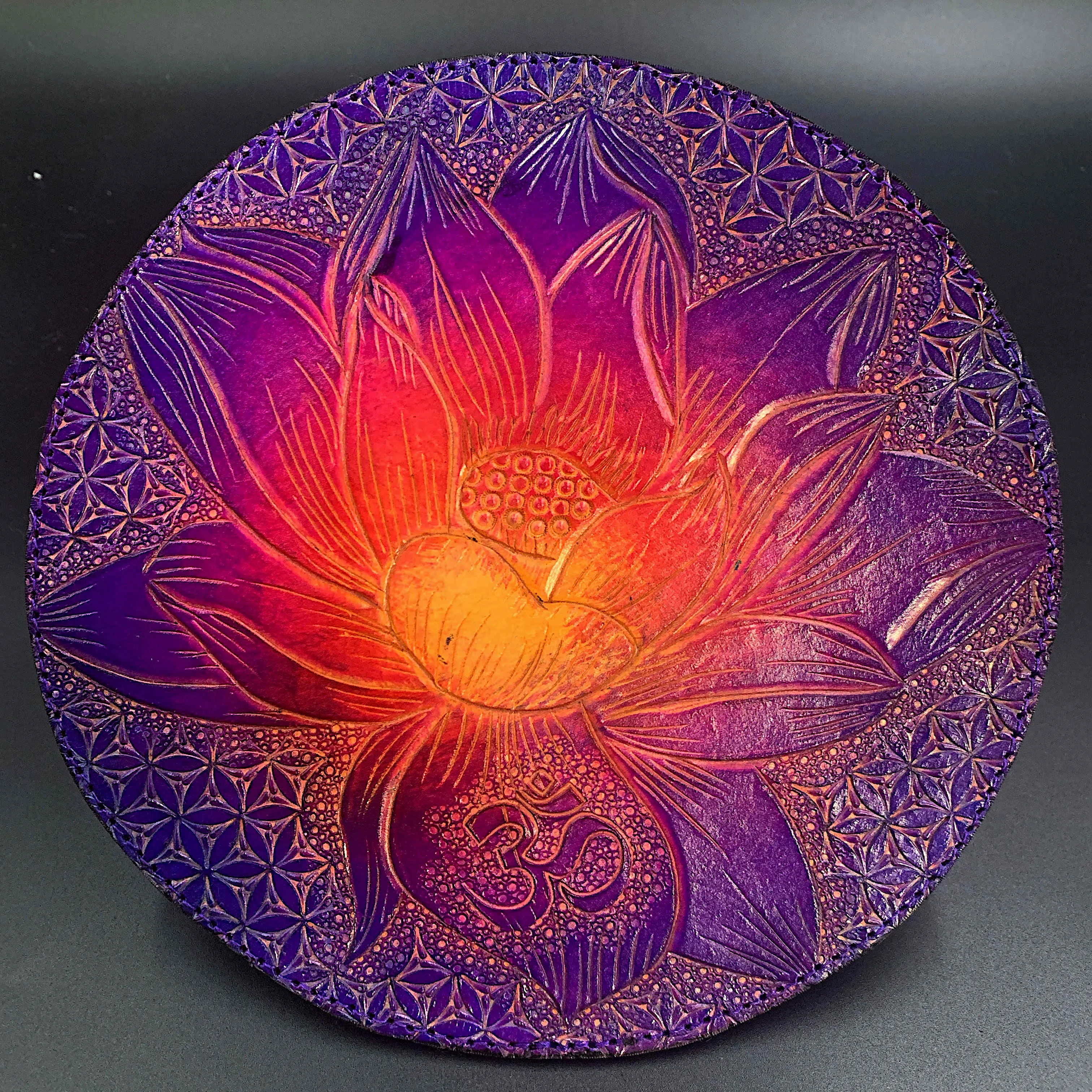 Carved Leather Display Mat 12"