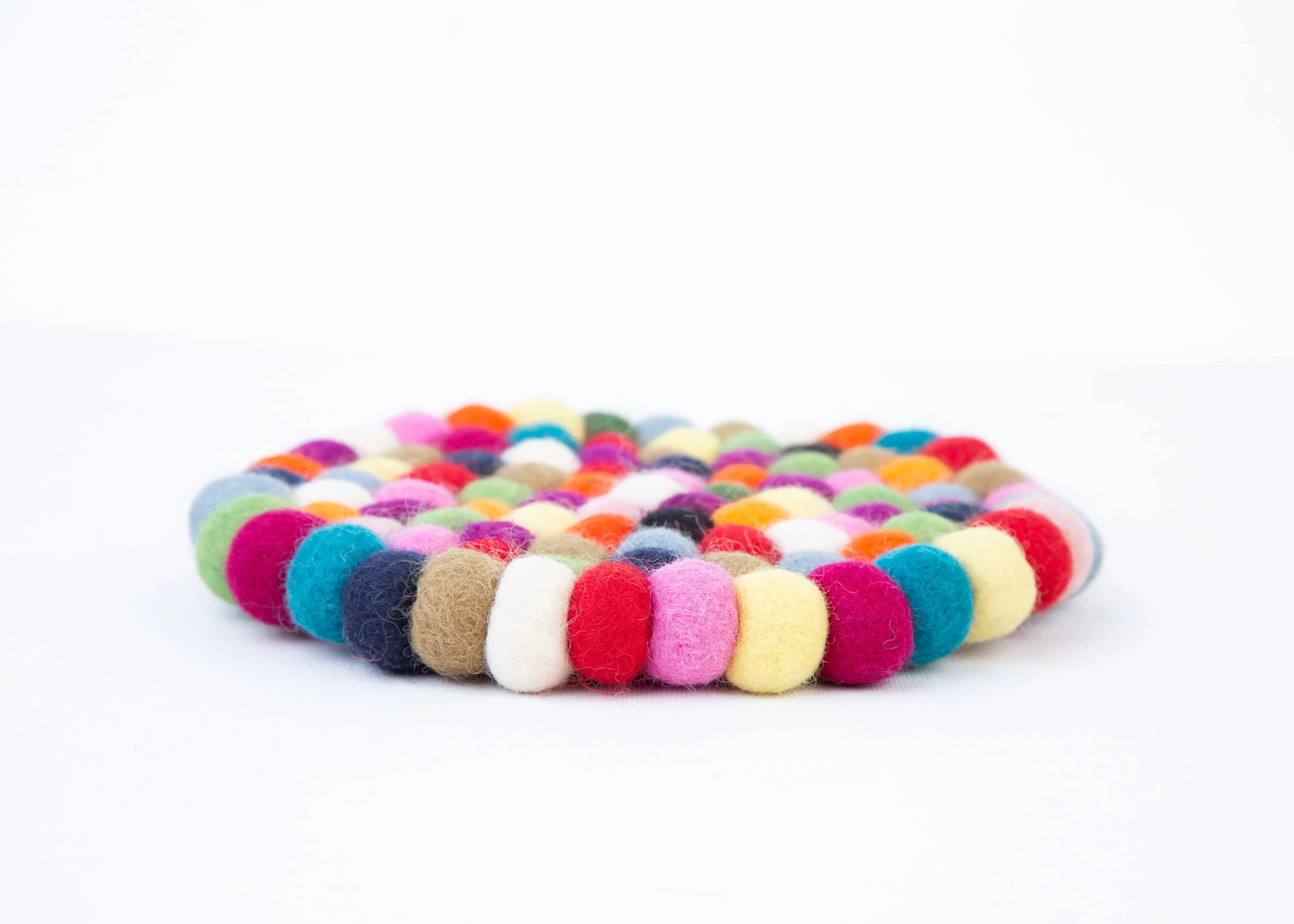 Cozy Cup Cushion Felt Ball Coasters  Enhance Tea Moments