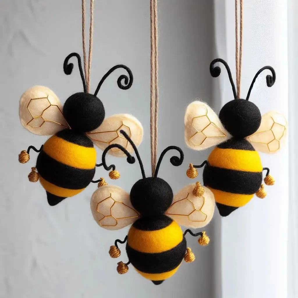 Felt Bee Toy - 3 pcs