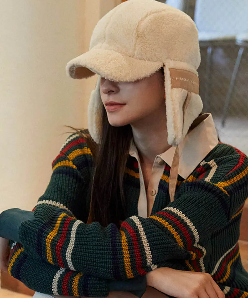KANDINI Teddy Fleece Ear-covered Ballcap - Beige