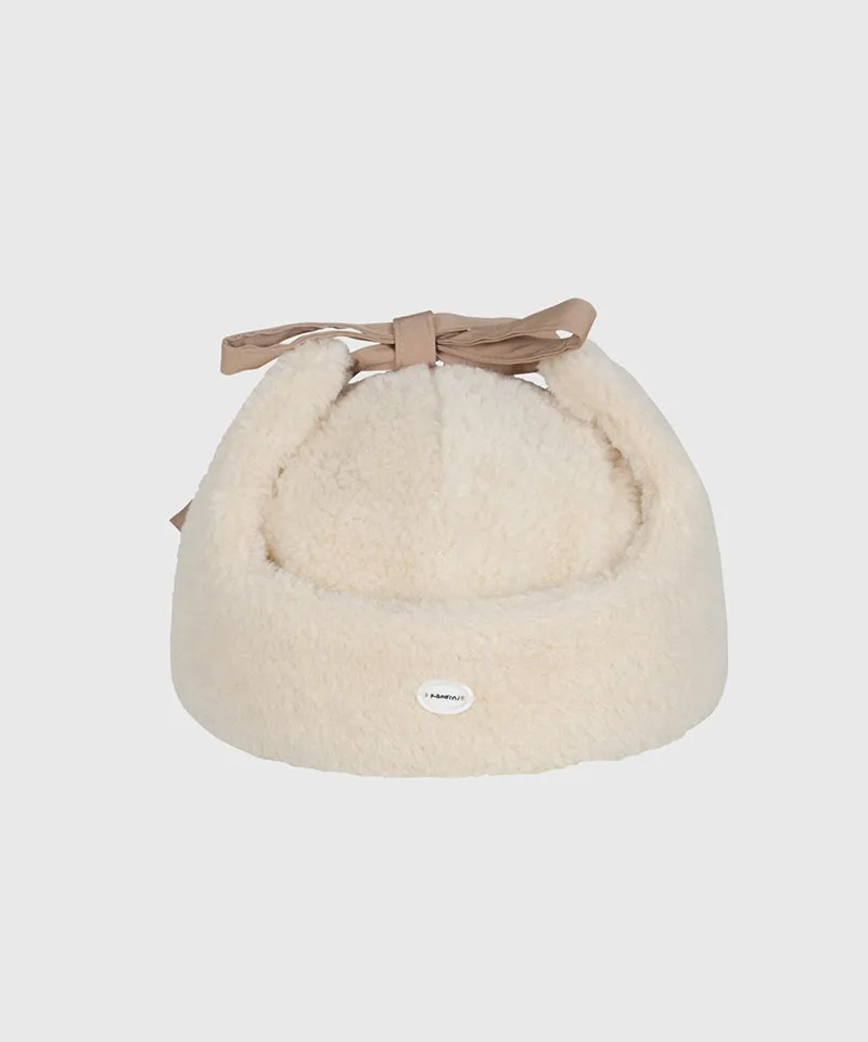 KANDINI Teddy Fleece Ear-covered Ballcap - Beige