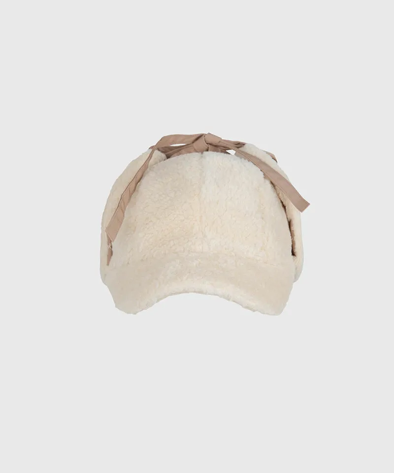 KANDINI Teddy Fleece Ear-covered Ballcap - Beige