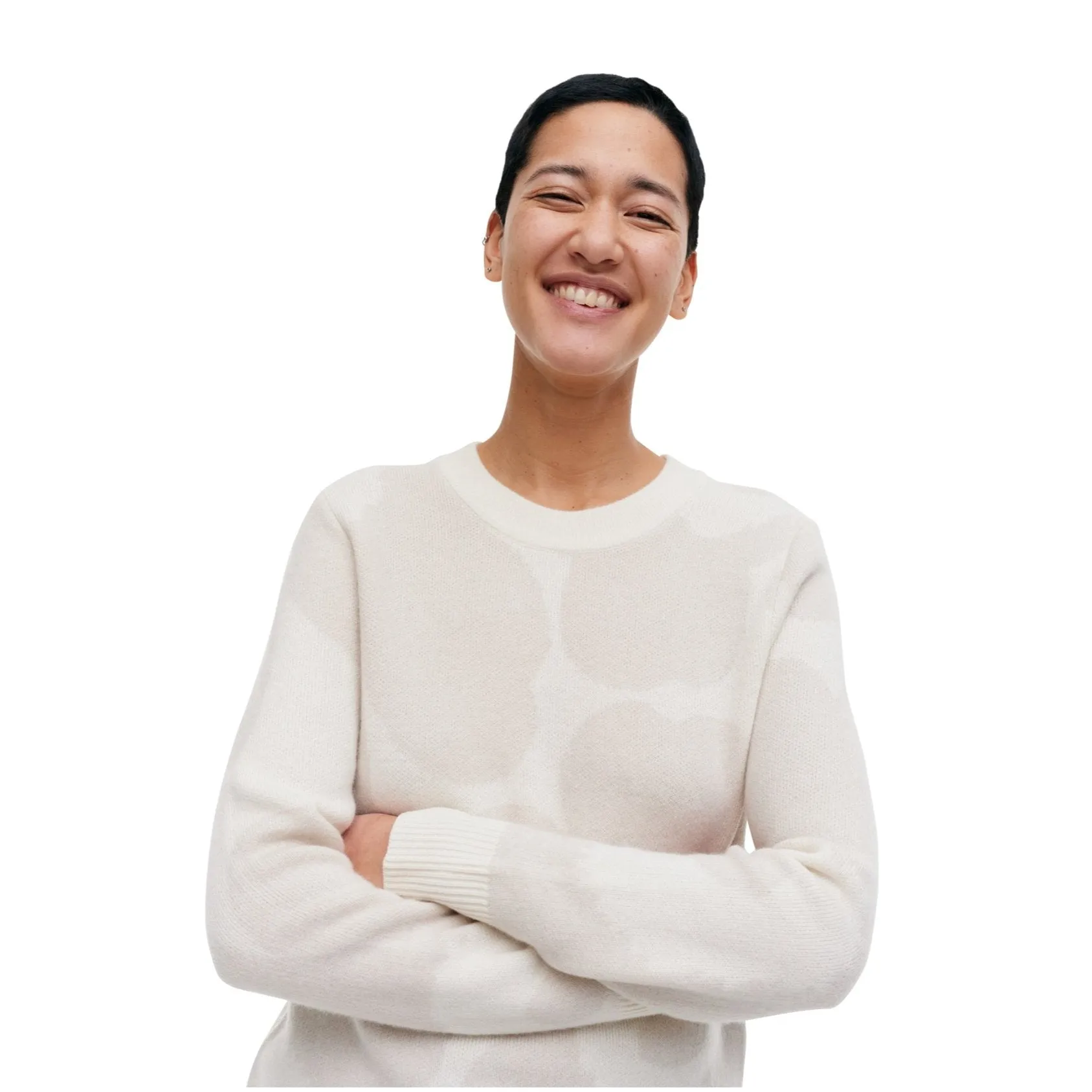 Marimekko Aukio Unikko Cashmere Pullover White