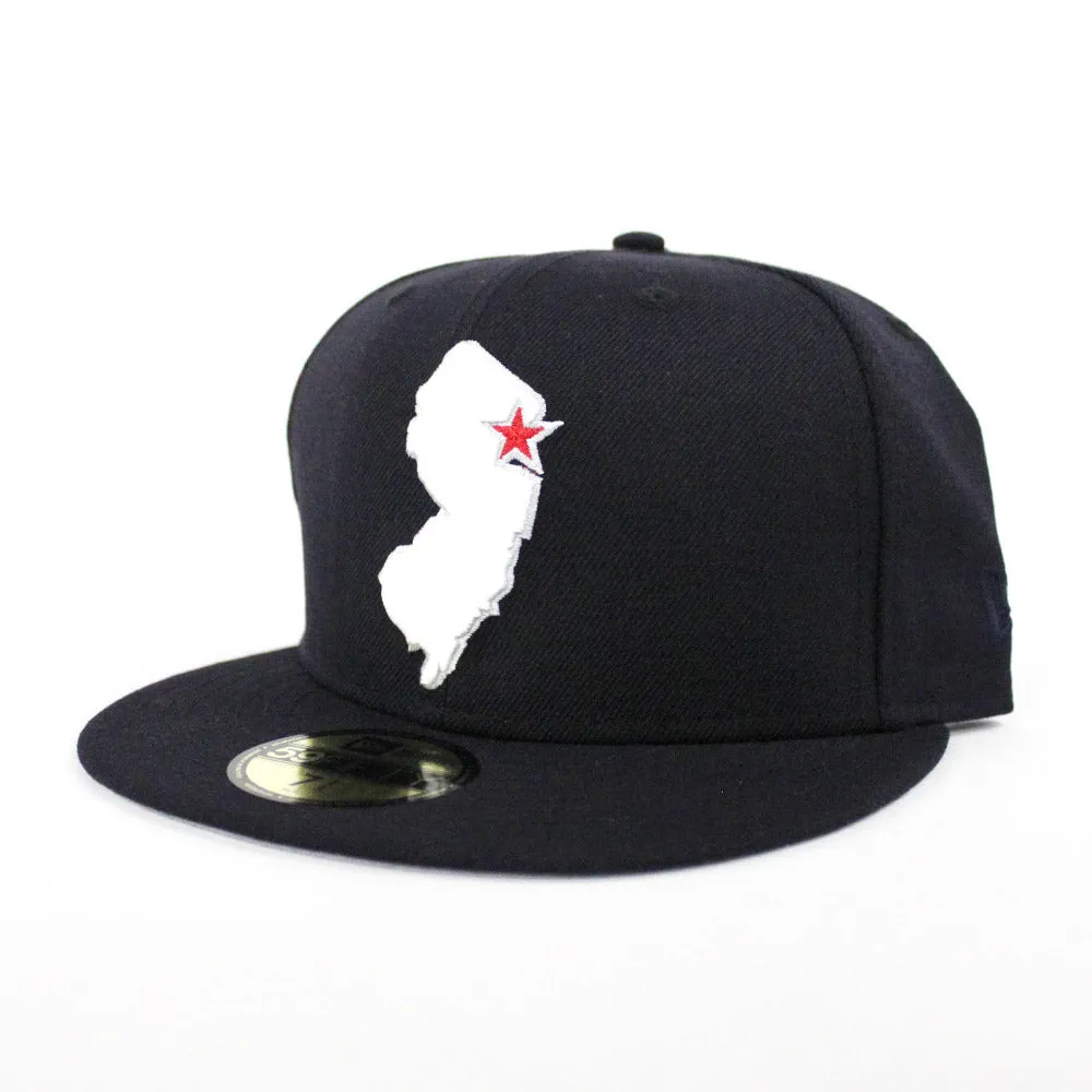 New Jersey State New Era 59Fifty Fitted Hat (Navy Gray Under Brim)