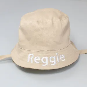 Personalised Baby Bucket Hat - Beige
