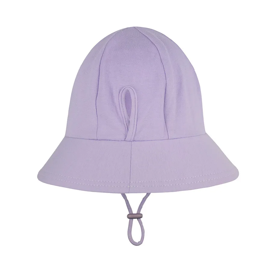Ponytail Bucket Hat with Strap - Lilac