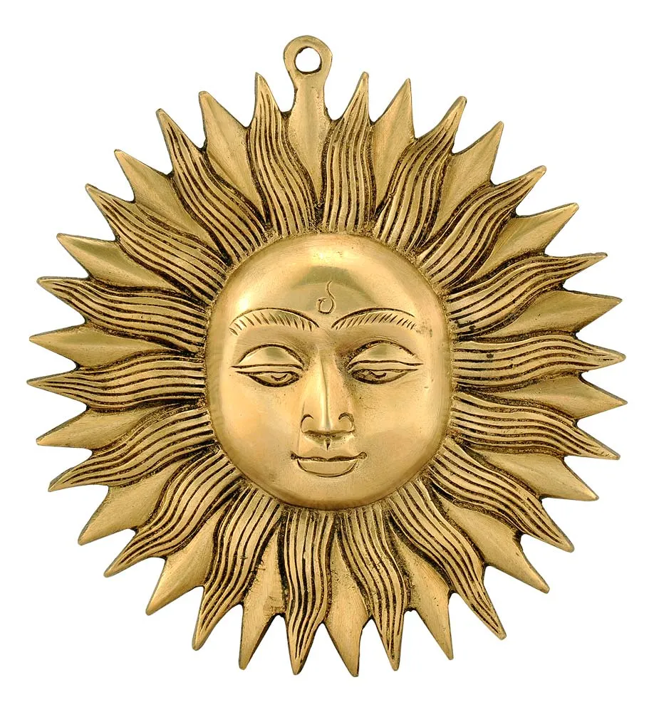 Sun God 'Surya' Brass Wall Plaque