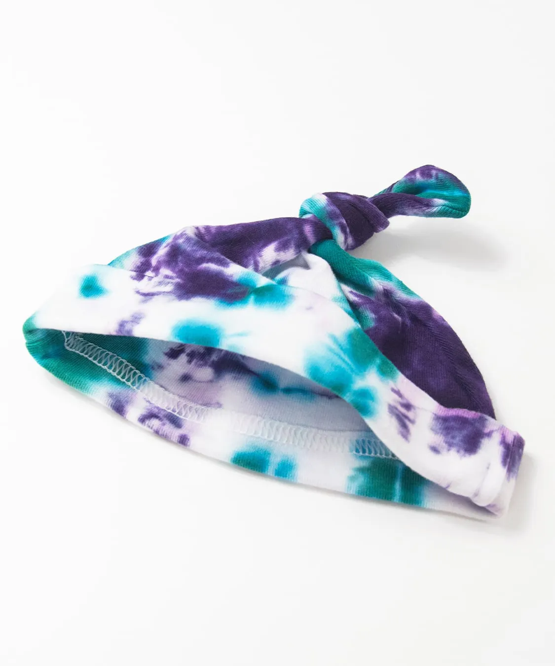 Teal   Purple Organic Tie Dye Baby Bodysuit   Hat