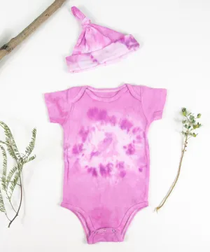 Wildflower Organic Tie Dye Baby Bodysuit   Hat