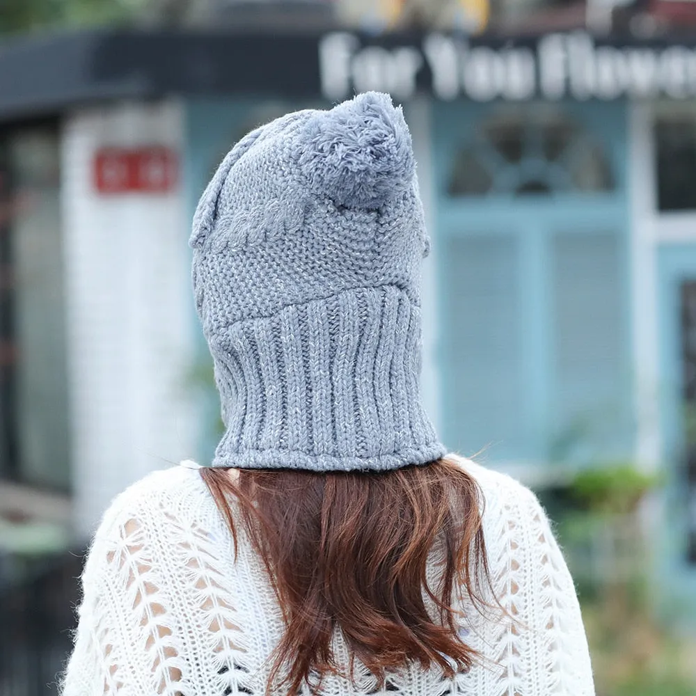 Winter Knit Cap & Adjustable Warmer Set
