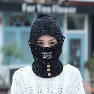 Winter Knit Cap & Adjustable Warmer Set