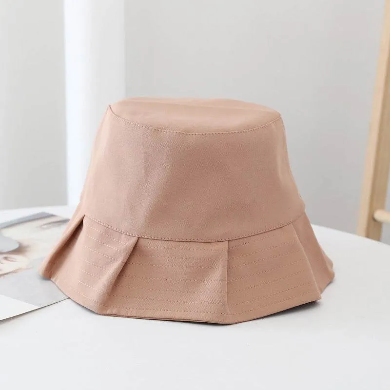 Women Sun Hats Female Summer Solid Bucket Hat Lady Pure Color Panama Cotton Outdoor Fisherman Hat