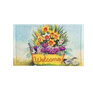 Yellow Bucket Welcome Embossed Floor Mat,41em2555